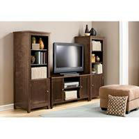 entertainment center with tall side storage